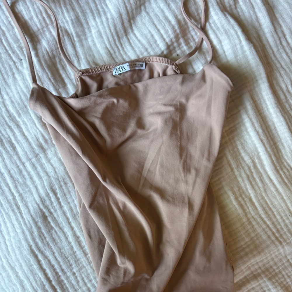 Zara Women's Beige bodysuit Camisole Top
